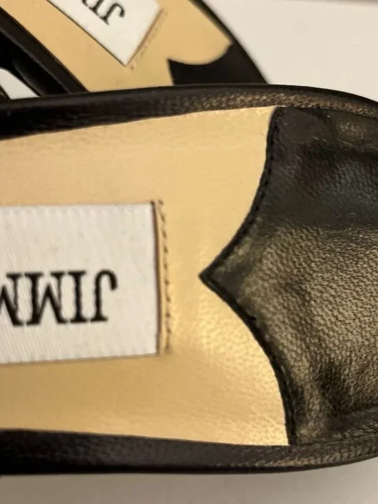 Jimmy Choo Rav 65 Leather Mules Black Kitten Heel Pointed Toe - Picture 5 of 8